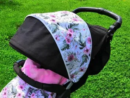 Sluneční clona na stříšku britax - růže s kapradím