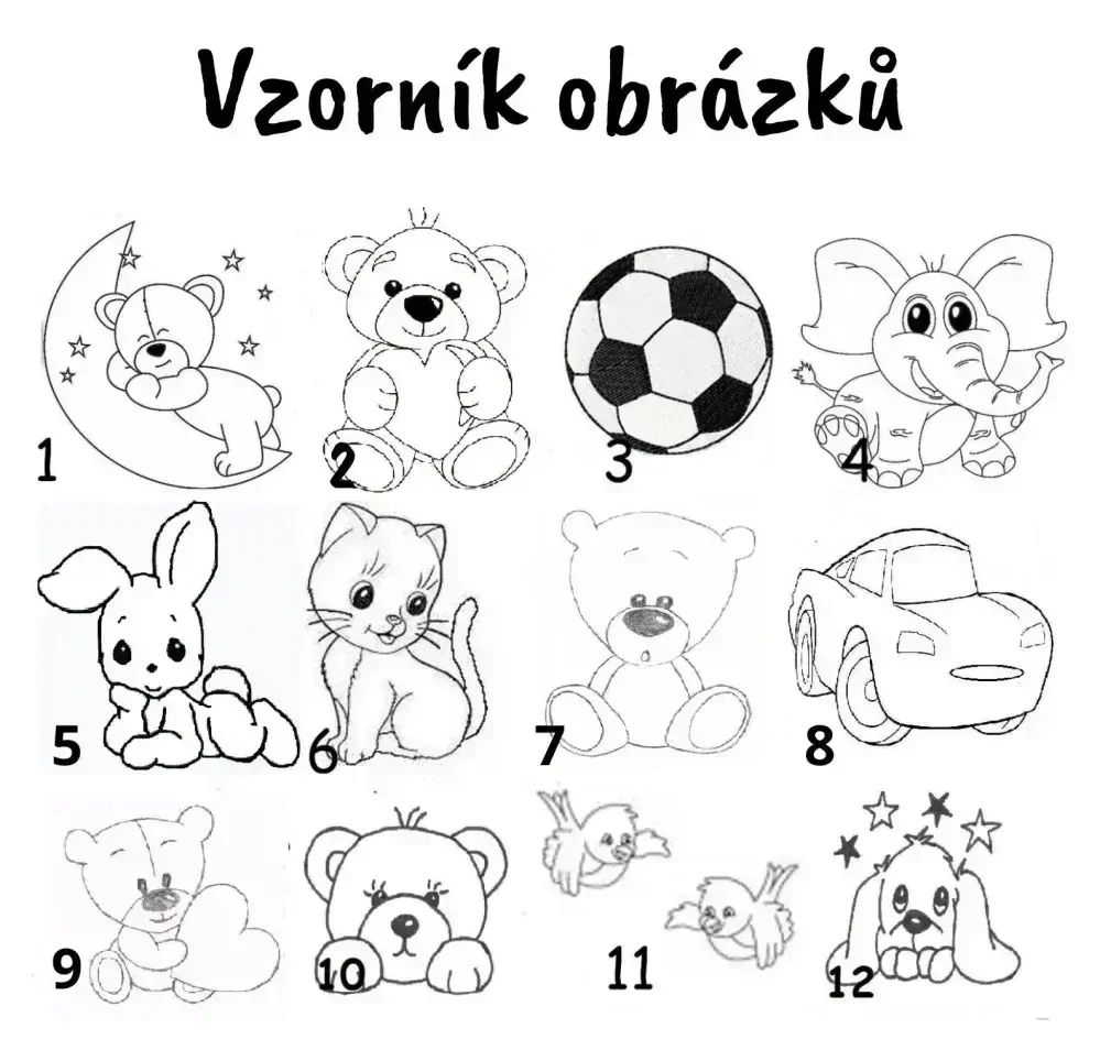 Fleecový polštářek se jménem a obrázkem a údaji o narození