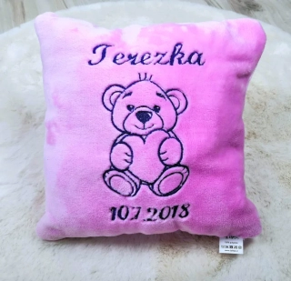 Fleecový polštářek se jménem, obrázkem a datem narození